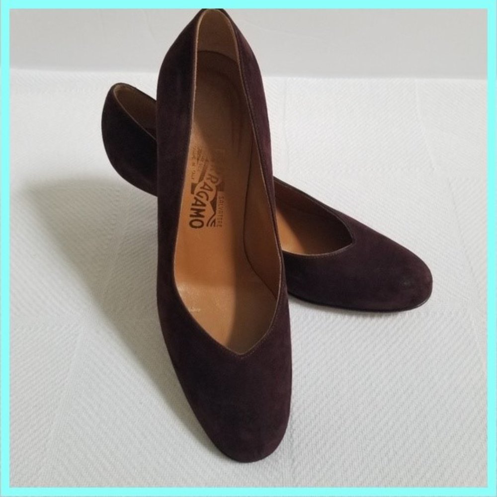 Salvatore Ferragamo Brown Suede Heels Size 8